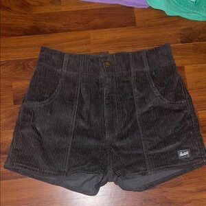 Hammies Charcoal High Waist Corduroy Shorts